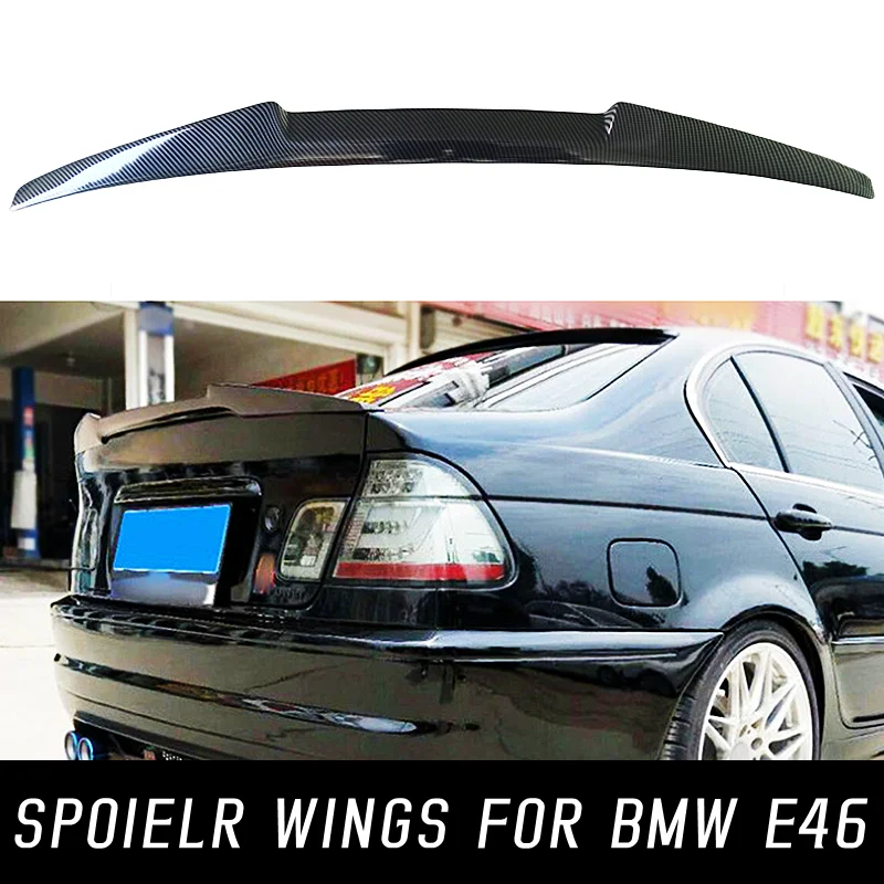 

For 1999-2005 BMW 3 Series E46 M3 M4 Style Glossy Black Carbon Rear Trunk Lid Spoiler Wings Car Exterior Tuning Accessories Part