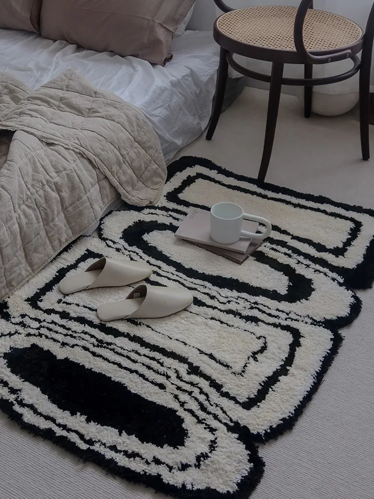 

New Arrival Thickened Flocking Bathroom Bedroom Anti-Slip Carpet Modern Simple Style Machine Washable EVA Material Customizable