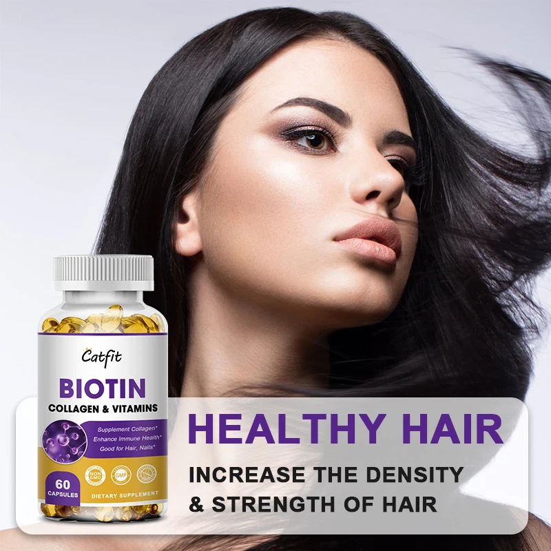 Collagen Biotin Capsule Biotin for Hair Growth Strong Hair Dry Hair Follicle Repair Skin Hydrolyzed Adult Beauty Care