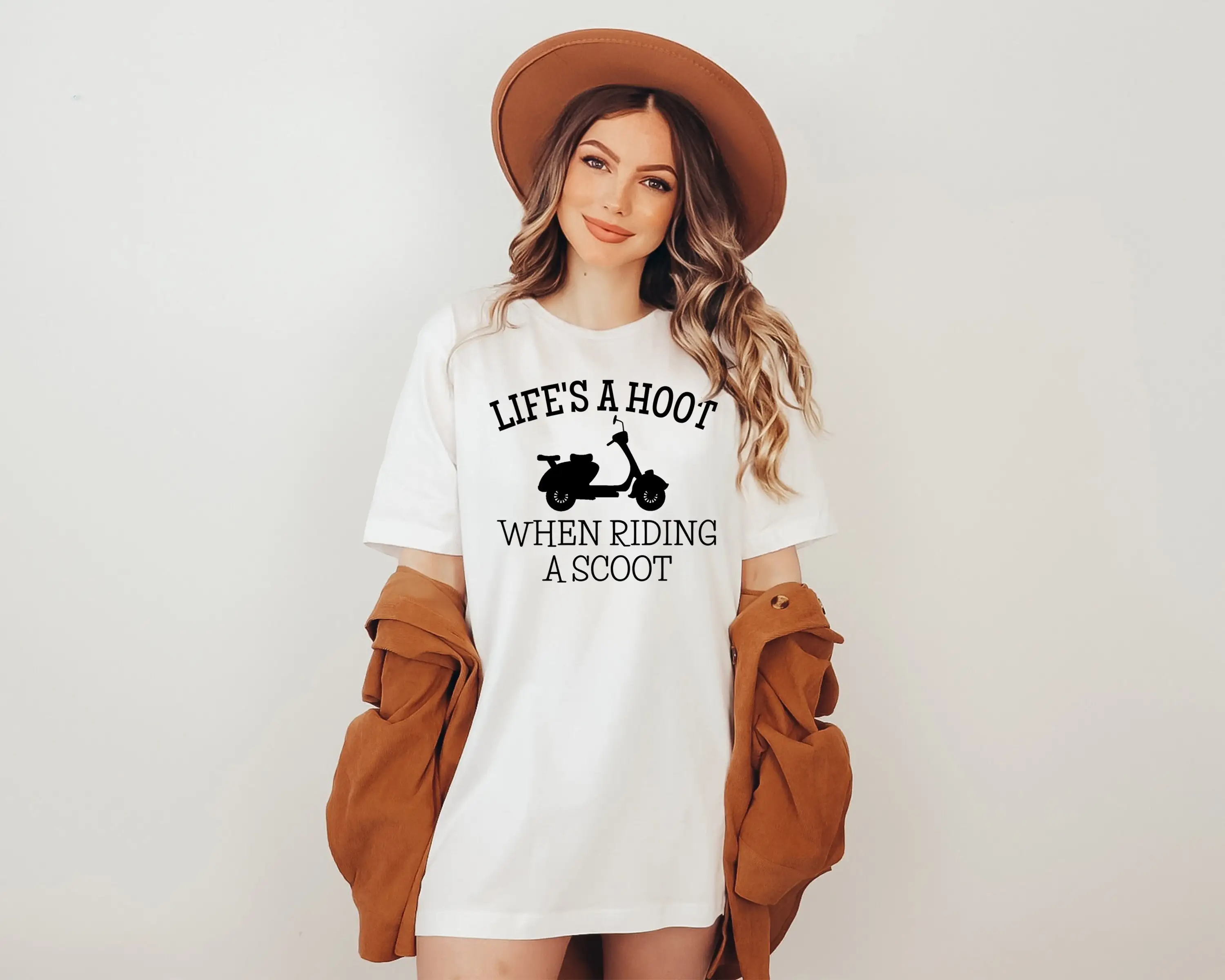 Life'S A Hoot When Riding Scoot T Shirt Funny Scooter Moped Women'S For Rider