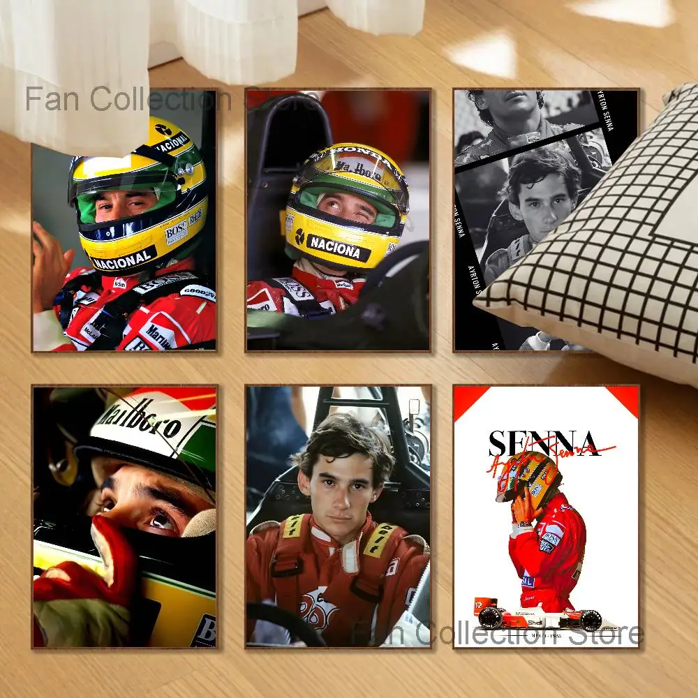 Racing Driver A-Ayrton S-Senna Club Bar Paper Vintage Poster Wall Art Painting Bedroom Study Stickers
