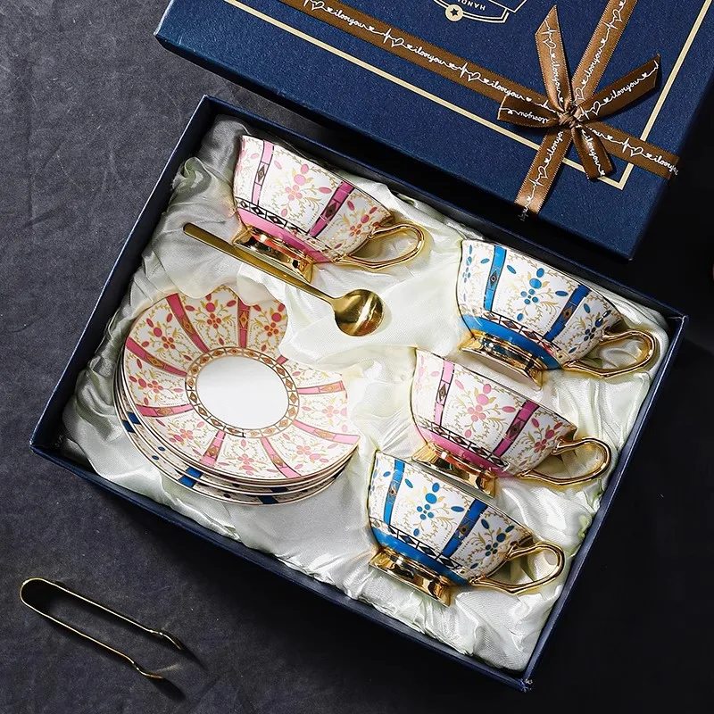 European Elegant and Luxurious Palace Style Coffee Cup Set, Afternoon Tea Cup Set, Exquisite Gift Box