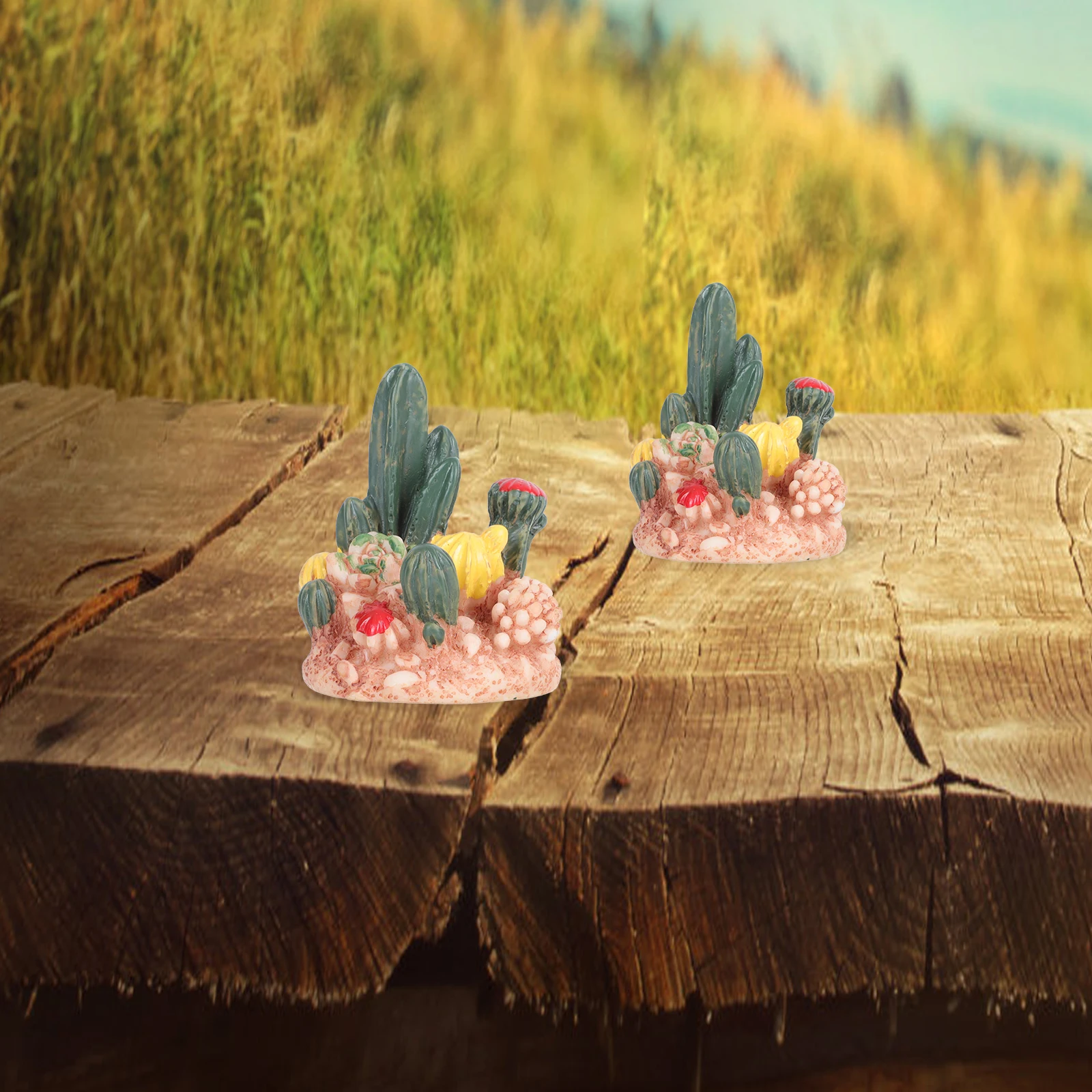 

2pcs Resin Succulents Decor Micro Landscape Ornament Home Desktop Adornment Diy Bonsai Plants Garden Plants Decor Miniature