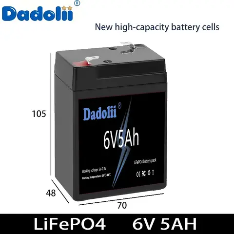 LiFePO4 batterie 6v5ah6v8ah 6v10ah6v voiture électrique pour enfants jouet voiture moto bébé poussette batterie