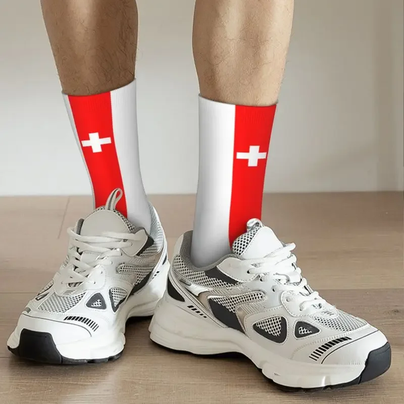 Y2K Swiss Switzerland flag dress men women warm fashion crew socks