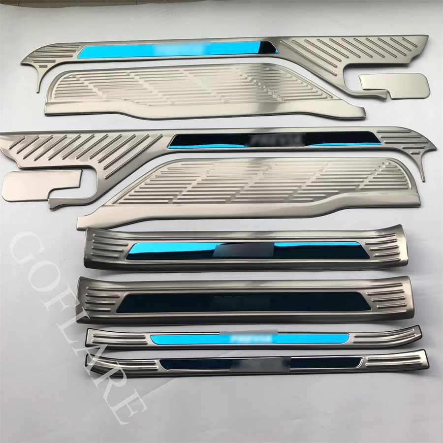 Car Accessories For Toyota Previa Estima door sill scuff plates strip welcome pedal Entry Guard Cover threshold stainless steel