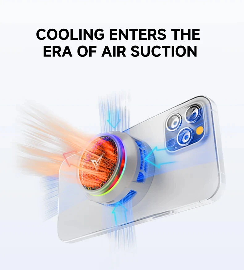 BRAND NEW Flydigi B8X RGB Phone Cooler Frequency Conversion Heat Dissipation Magnetic Radiator for Iphone Ipad Android Cellphone