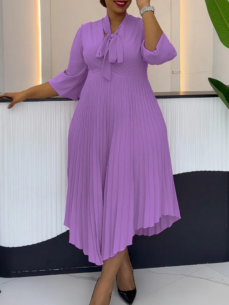 

African Dresses For Women Elegant 2025 Dashiki Autumn Winter Midi Dress Ladies Traditional African Clothing Fairy Dreaes