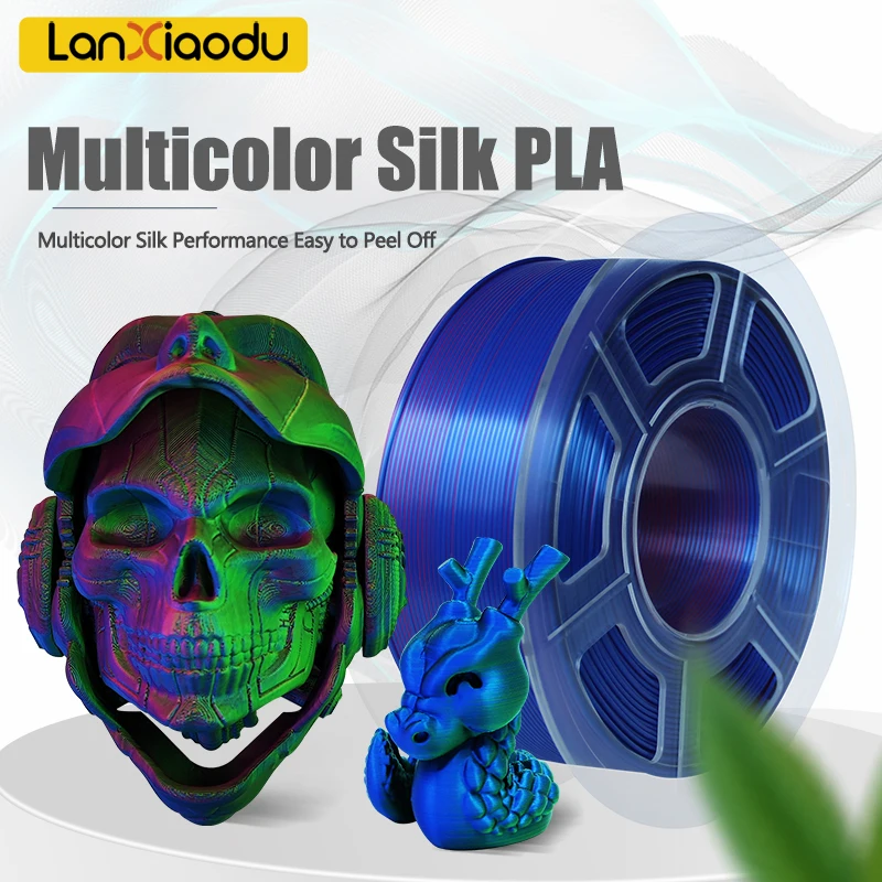 

Lanxiaodu PLA Filament For 3D Printer Magic Silk PLA 1.75mm Spool Two / Three Colors Printing Mystic PLA 3D Printer Filament