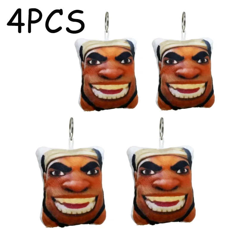 1-4PCS 10cm Funny Keychain Pressing Can Make Sound Overwatch 2 Hero Maugaloa Malosi Mauga‌ Pendent Bag Decor