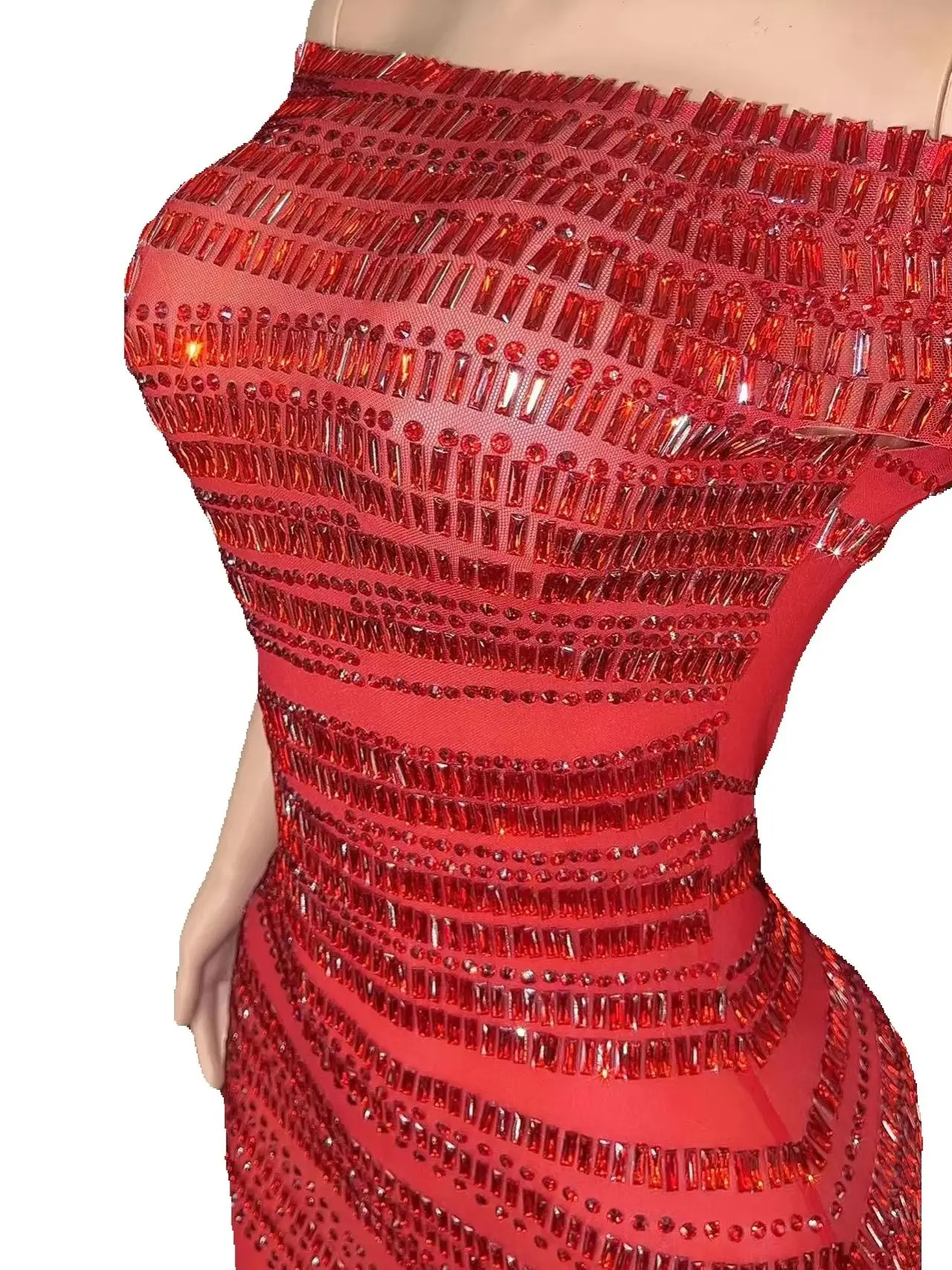 

ZD Luxury Silver Rhinestones Evening Dress for Women Elegant Summer Party Gown Sexy Blingbling Solid Performances Celebrations