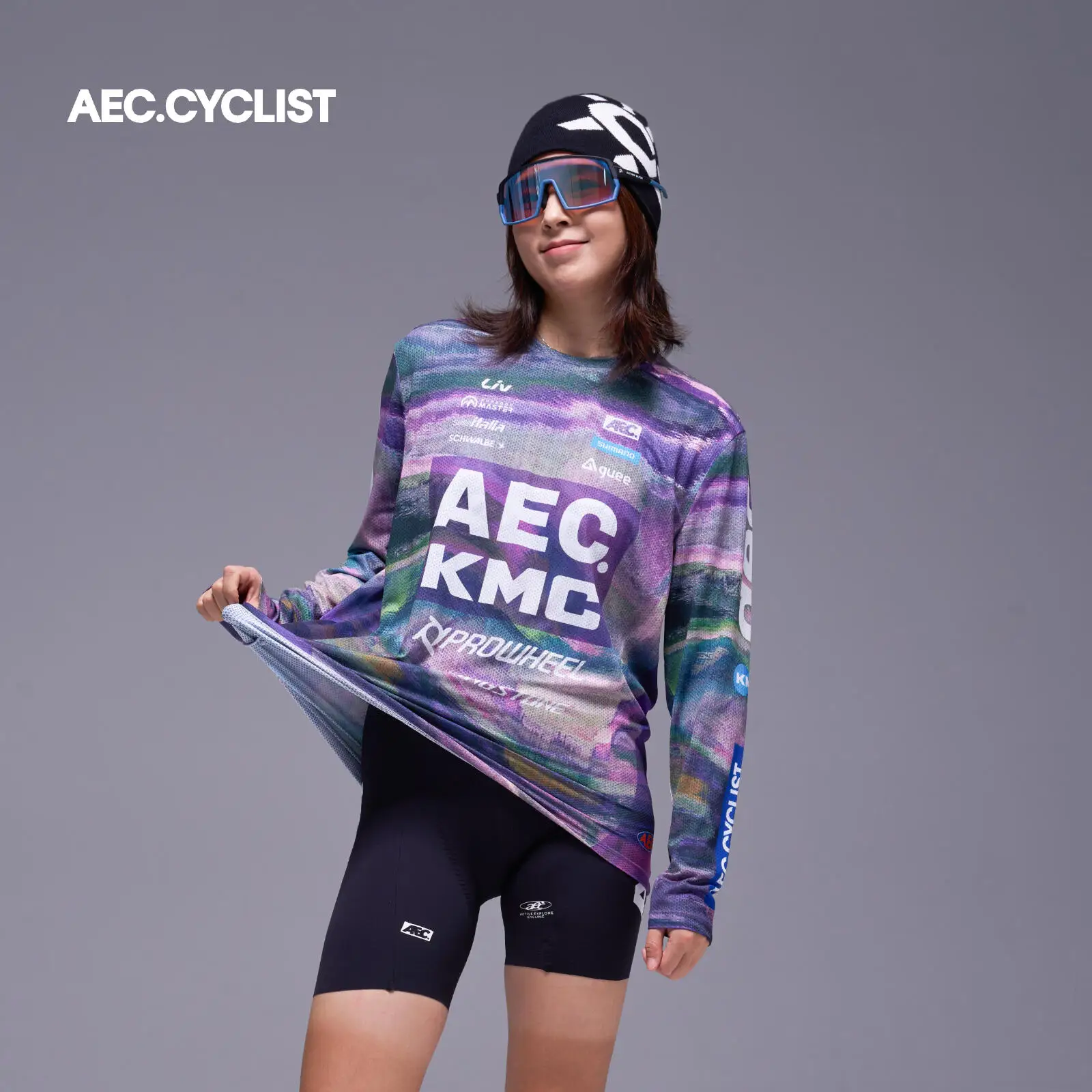 AEC.CYCLIST Women Men Cycling Jersey Unisex Oversized Bike T-shirts Breathable Quick Dry Bicycle Tees KMC Team Cycle T Shirt 3XL