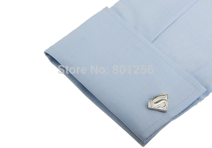 Men\'s Fashion Cufflinks Silver Color Novelty Comic Cartoon Film Superheroes Design Cufflinks Wholesale & Retail