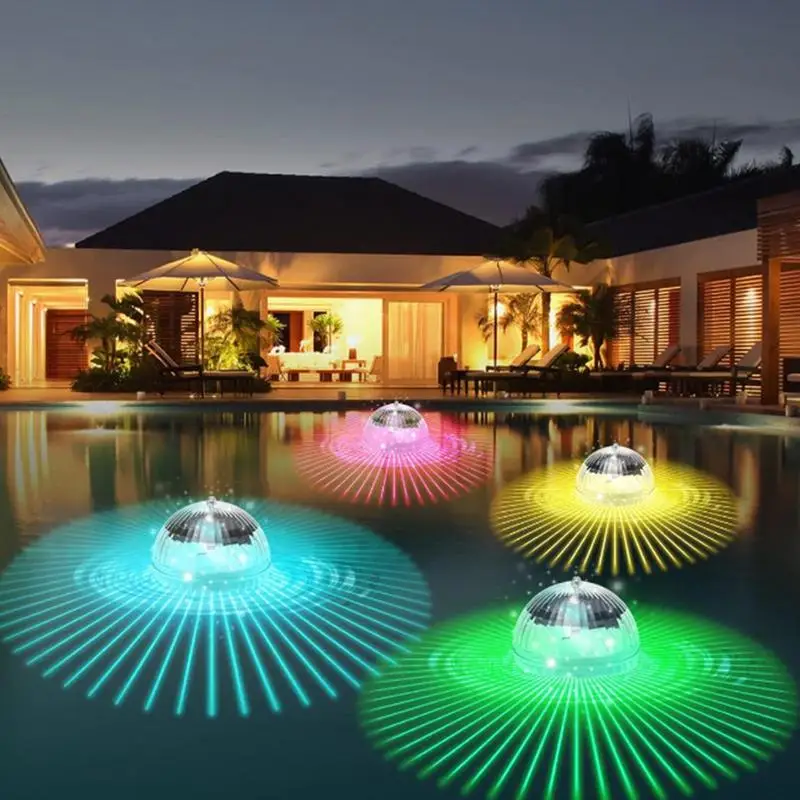 Solar Pool Lights Waterproof Tub Lamp Solar LED Waterproof Floating Lights With Intelligent Sensing For Swimming Pool