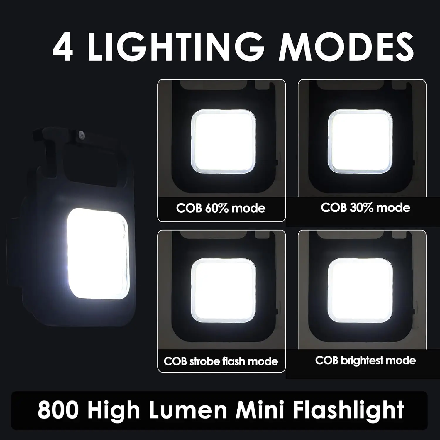 Mini torcia a LED portachiavi in lega di alluminio portatile COB lampade da campeggio pesca all'aperto escursionismo lanterna luci da lavoro di ricarica USB