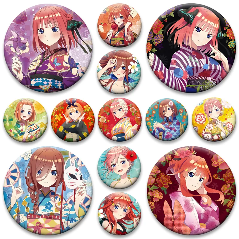 Nakano Itsuki,Nakano Yotsuba,Nakano Miku Badge Nakano Nino,Nakano Ichika,Uesugi Raiha Brooch The Quintessential Quintuplets Pins