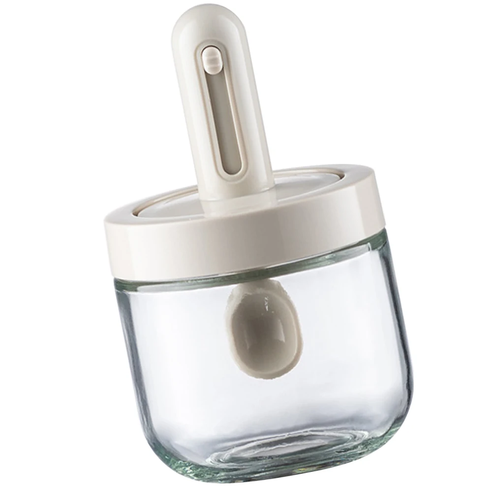 

Versatile Glass Seasoning Container with Spoon Kitchen Spice Jar for Salt Pepper Sugar Storage Canister Organizer