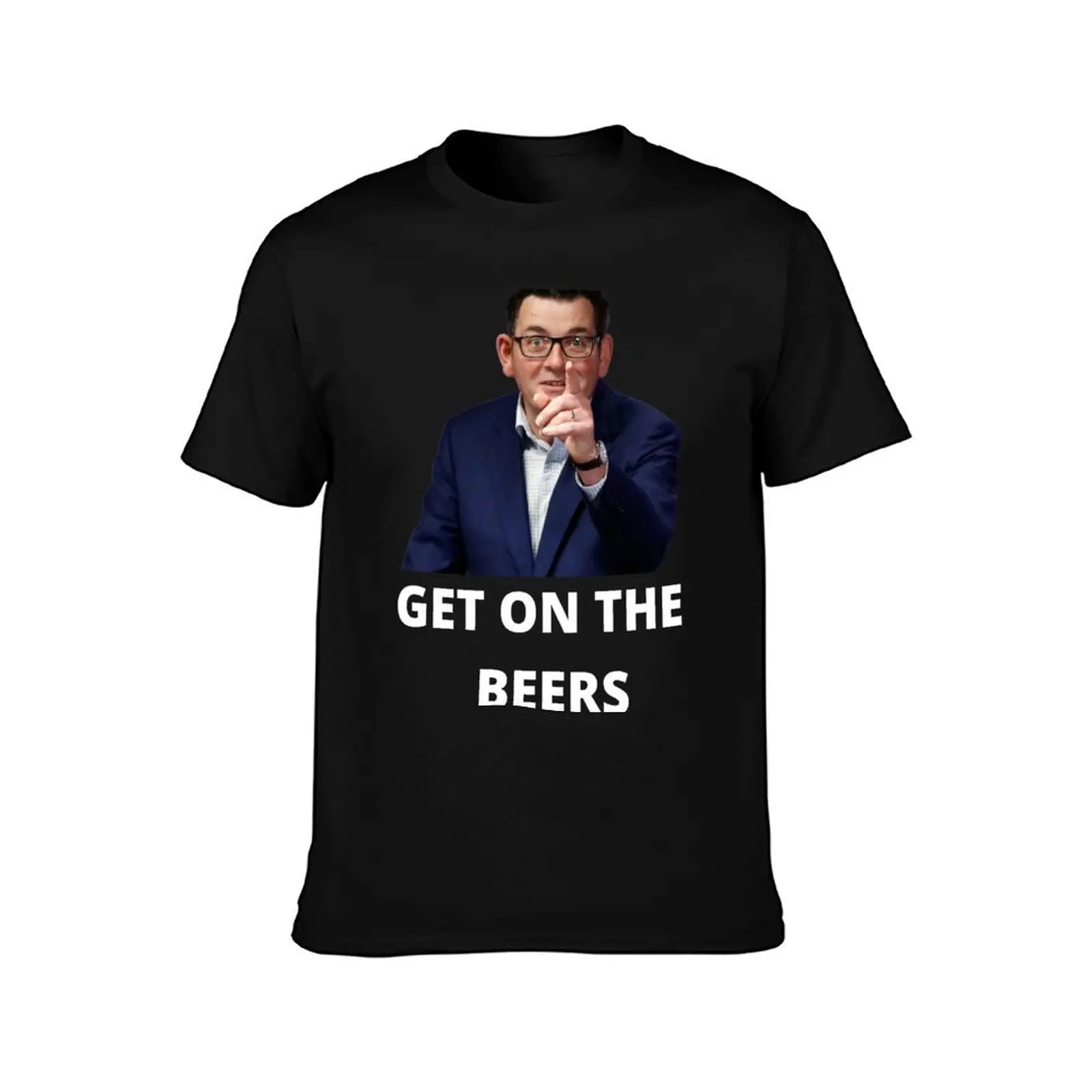 Dan Andrews - Get On The Beers Sticker T-Shirt, Summer Casual Cotton Tee, Oversized Streetwear Tops, Vintage Graphic Print