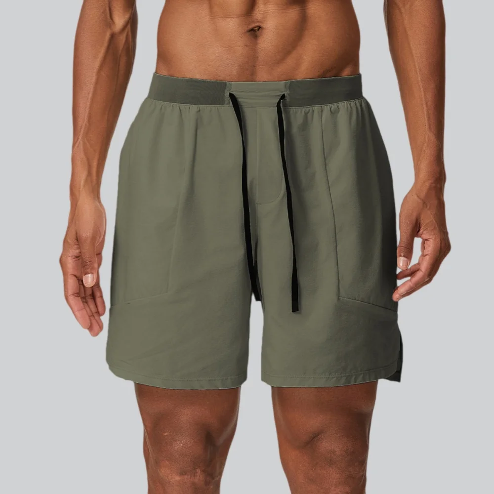 Fast Dry Shorts For Men Gym Workout Solid Color Fitness Jogging Short Pants Men Summer Breathable Drawstring With Pockets Shorts