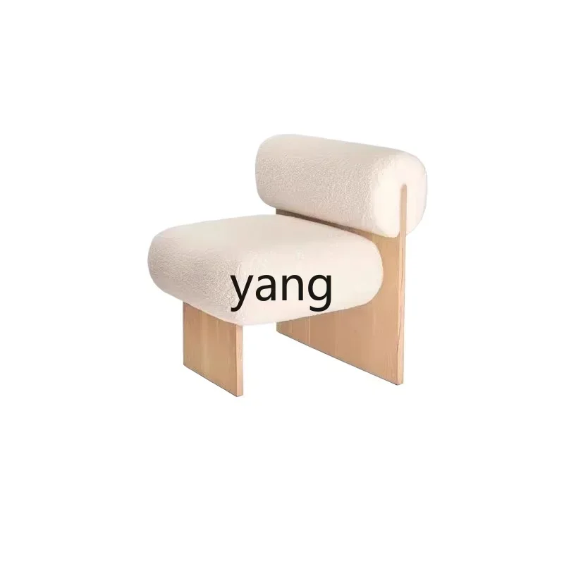 LTT Silent Style Lambswool Solid Wood Dining Chair Nordic Personalized Creative Chair
