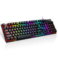 Luminous gaming keyboard mechanical feel USB wired floating keyboard waterproof office computer peripherals in Russian Spanish
