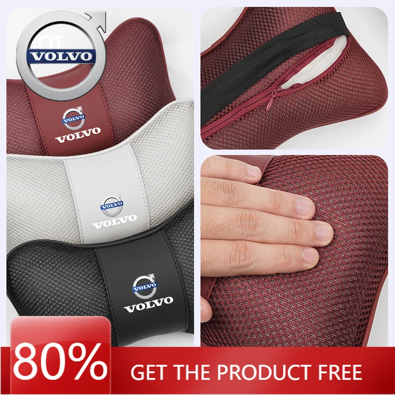 

Эмблемы 2026, новинка для Volvo, высококачественный подголовник для автомобильного сиденья из ледяного шелка, удобная подушка из пены с эффектом памяти, авто интерьер для Volvo Rdesign V60 V4