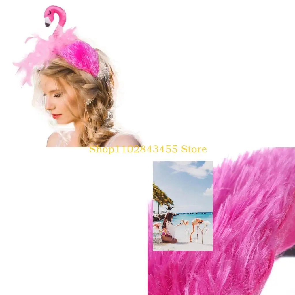 

49MC повязка на голову с мультяшным рисунком в форме фламинго, обруч для волос, вечерние костюмы для косплея, реквизит