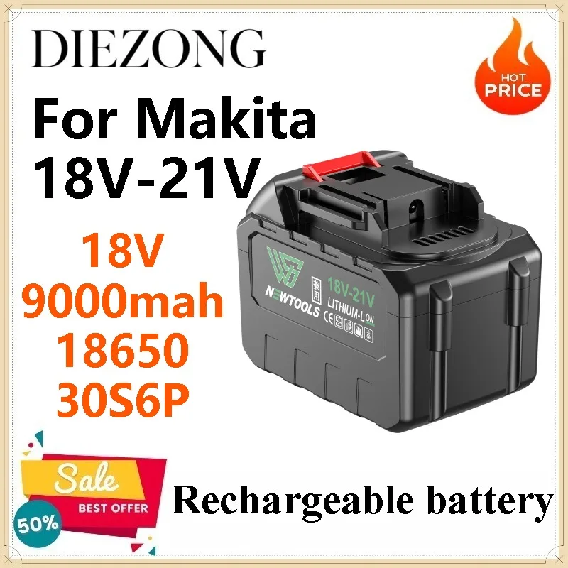 9.0Ah Rechargeable Battery for Makita 18V-21V Overheat Protection for Power Tools Drills Safety Certified