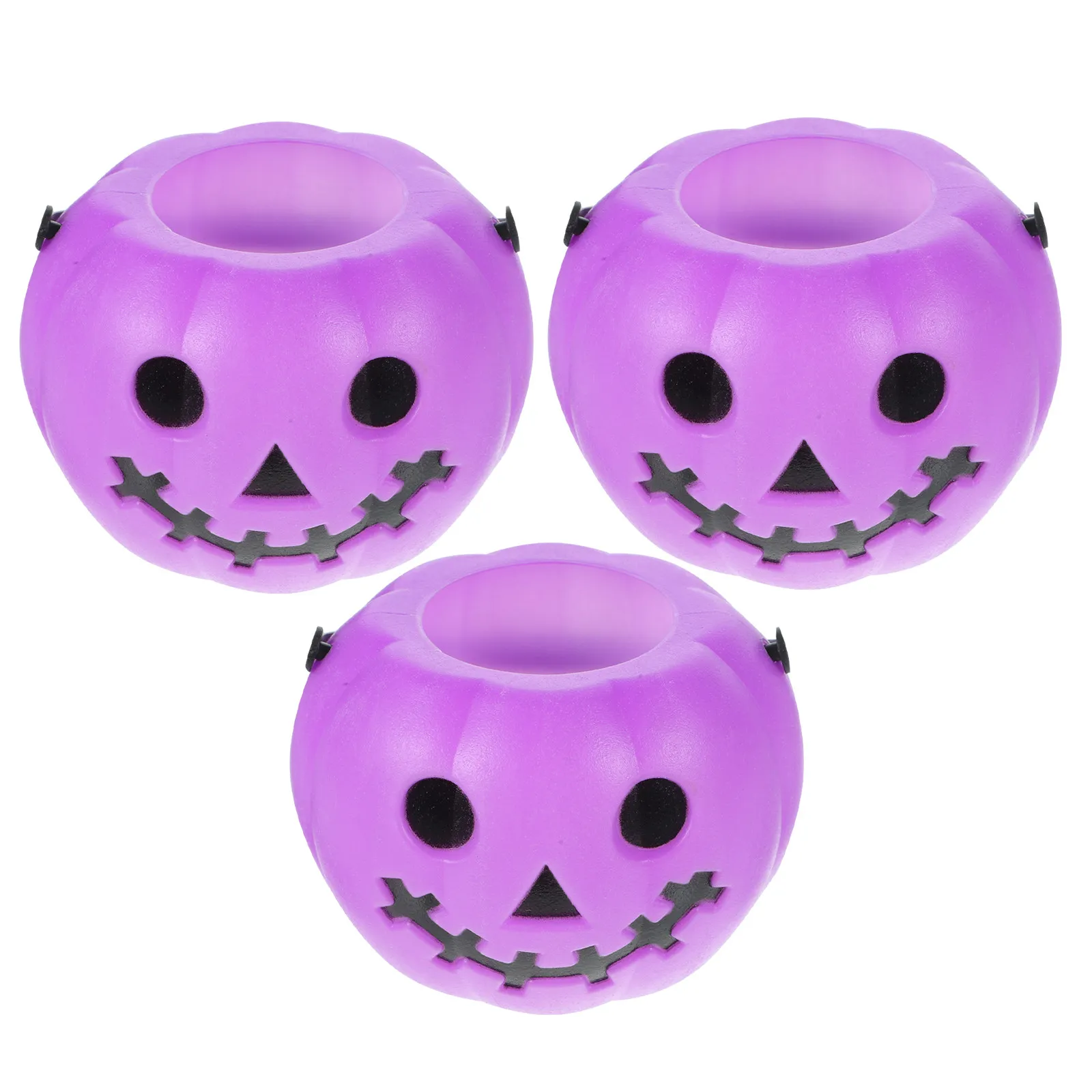 

3Pcs Pumpkin Candy Buckets Portable Handheld Halloween Candy Holders Plastic Bucket Party Snack Container Trick-Or-Treat