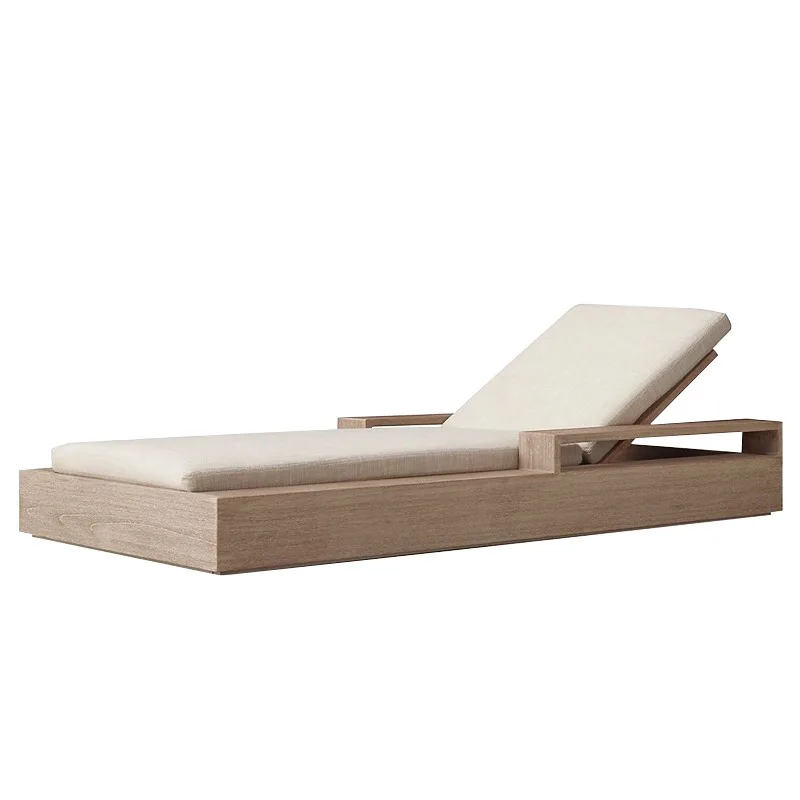 

Outdoor Teak Bed Leisure Courtyard Outdoor Balcony Chair Bed Solid Wood Swimming Pool Beach Chair
