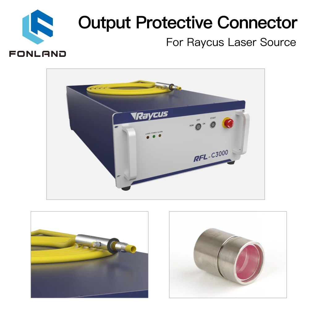 Fonland Fiber Laser Source QBH Output Connector Protective Window Lens Group for Raycus Laser Cutting Head and Source Cable