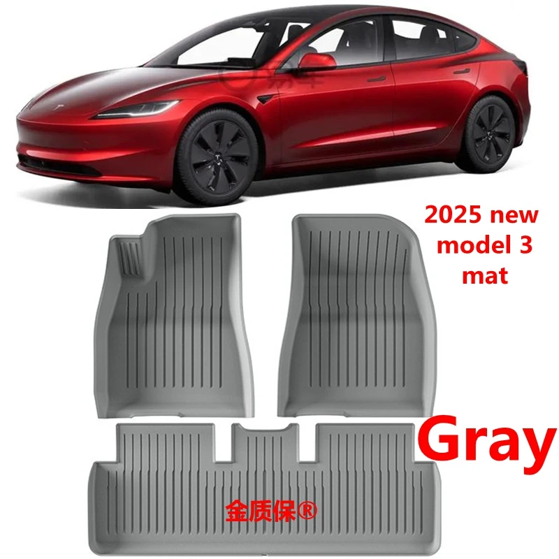 

Use for 2025 Tesla Model 3 gray car carpet AllWeather TPE Floor Mat MODEL 3 trunk mat Fit For Model 3 waterproof floor mat GRAY