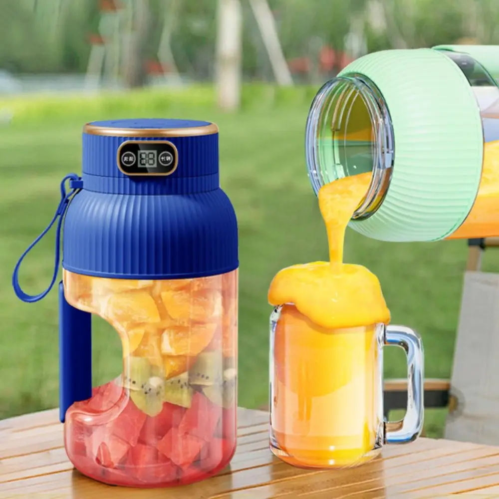 

Electric Fruit Juicer Cup Rechargeable Large Capacity Fruit Blender Cup Wireless with Replacement Lid Smoothie Making Bottle