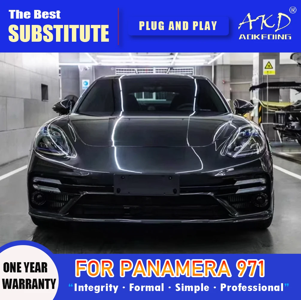 AKD Head Lamp for Porsche Panamera 971 LED Headlight 2017-2023 Headlights 971 DRL Turn Signal High Beam Angel Eye Projector Lens