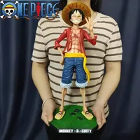 One Piece 42.5cm Straw Hat Monkey D. Luffy Gk Large 1/4 Big Smiley Anime Figures Doll Statue Model Ornament Decorative Gifts Toy