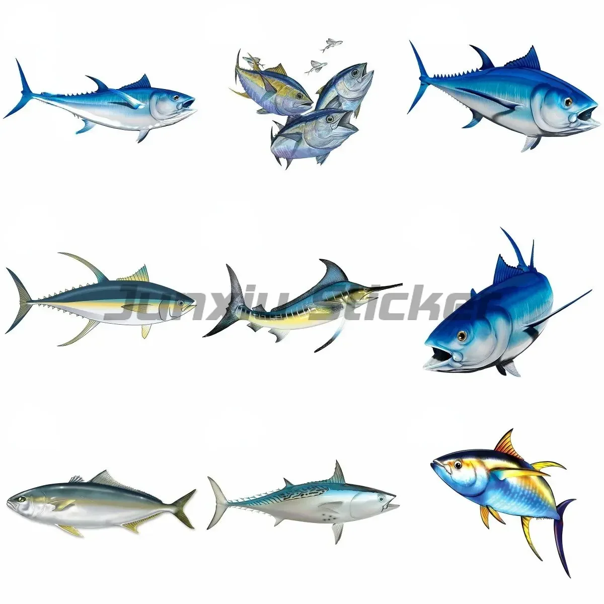 

Tuna Fish Decal Sticker Set Fishing Truck Cooler Camper Window Truck Rear Windshield Anti Scratch Decor Helmet Stickers