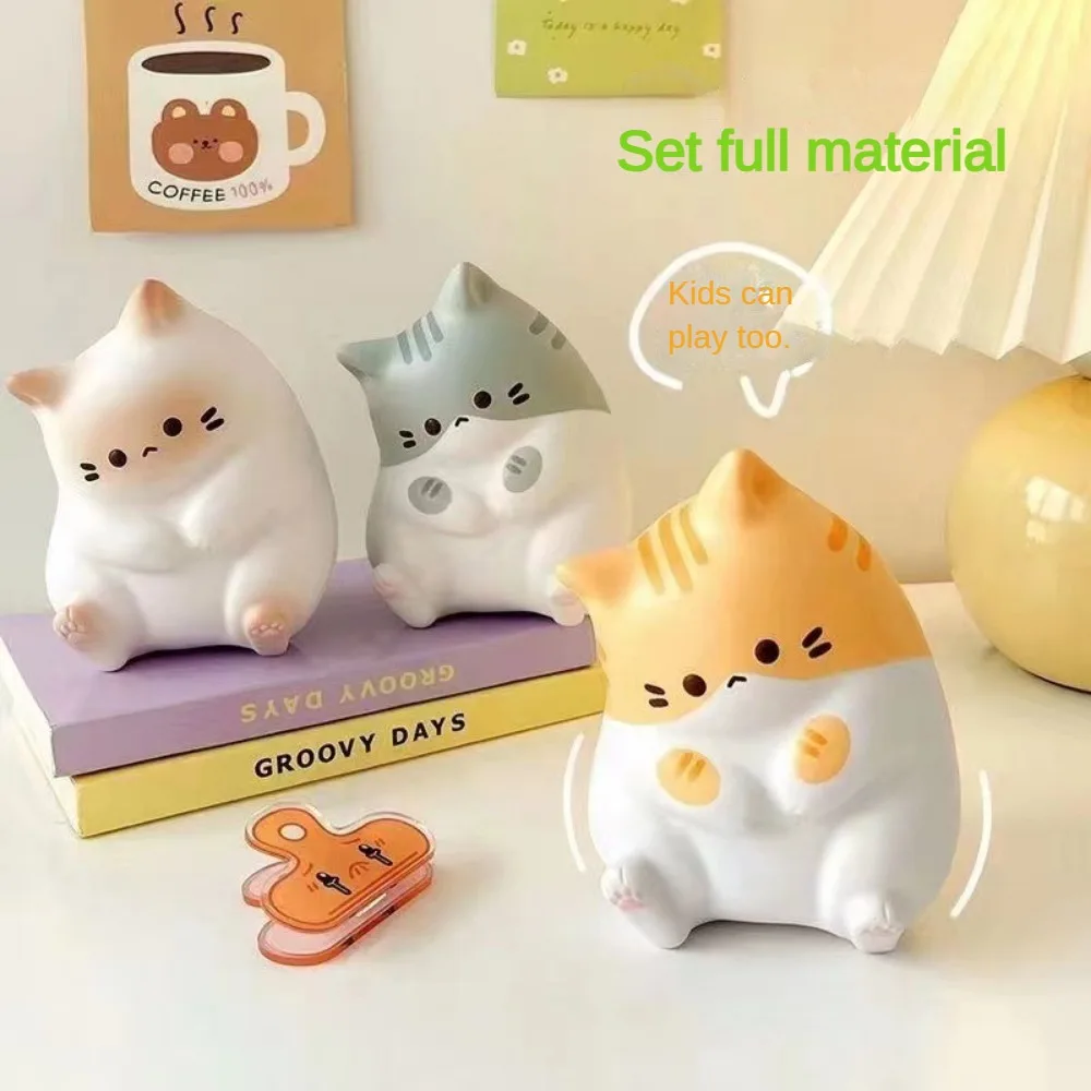 Squihy Cute Cat Squeeze Animal Stress Relief Toys Cure Office Stress Reliever Vent Fidget Toys for Kids Girl Healing Gifts