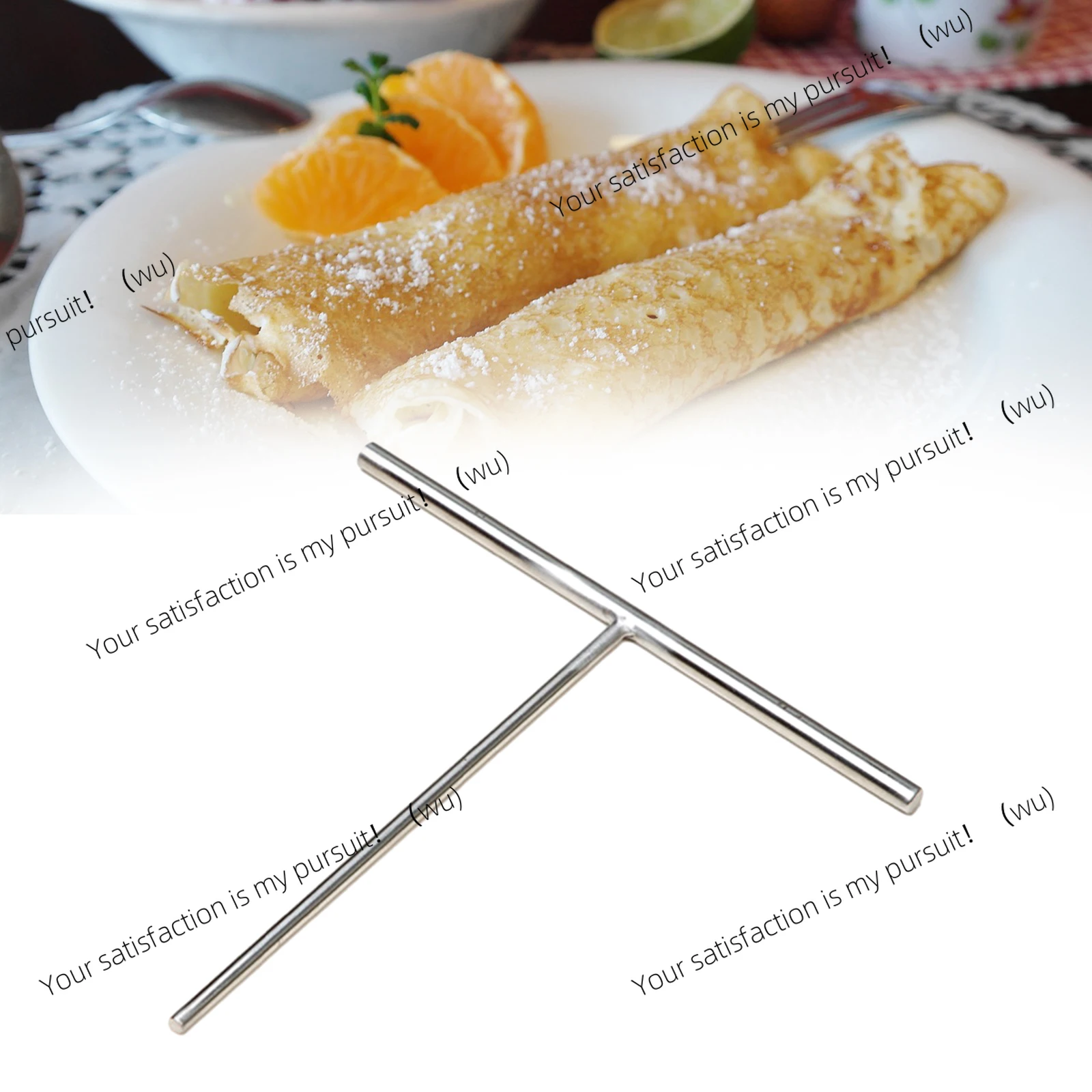 Crepe cooking utensils T-batter spatula, stainless steel professional crepe pan maker, kitchen tools