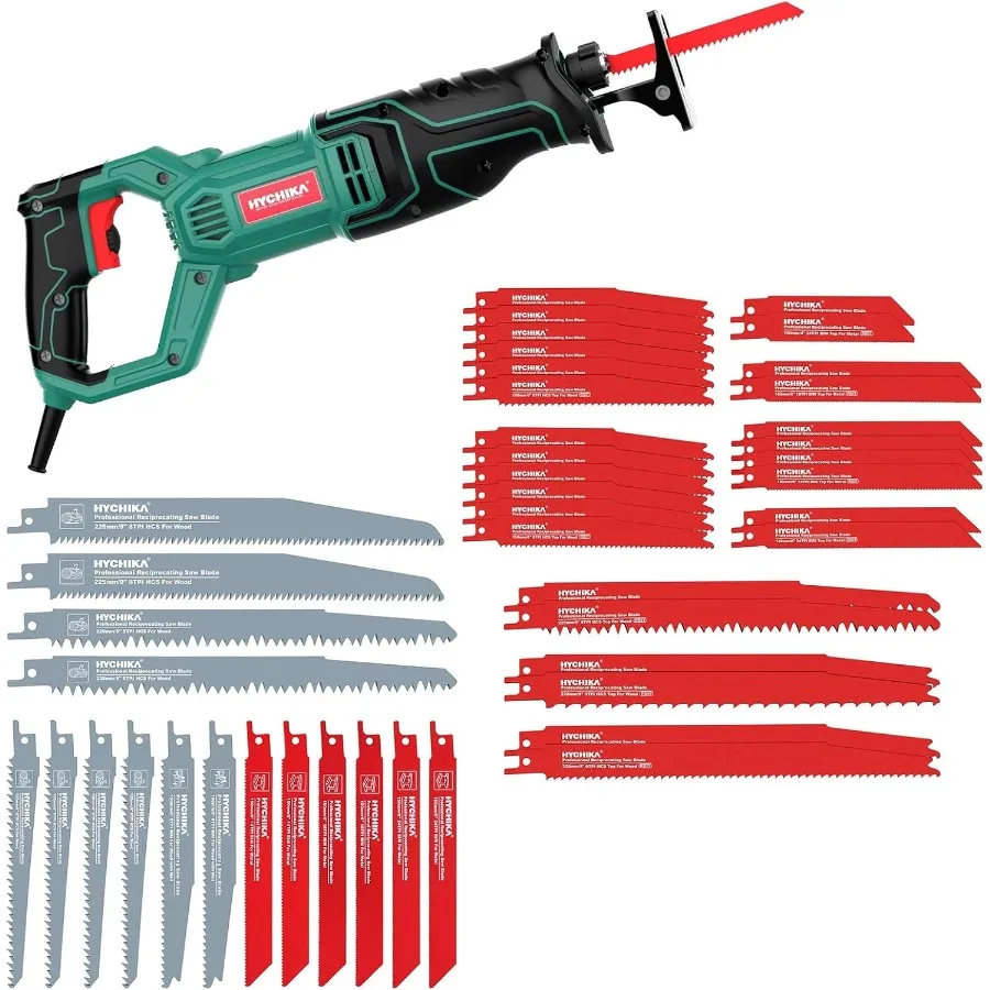 

16-Pieces Reciprocating Saw Blades set and Reciprocating Saw with 32-Piece Reciprocating Saw Blade Set