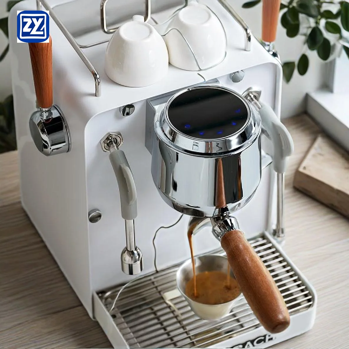 

Капсулы из нержавеющей стали с одной группой и молотый кофемолка, промышленная кофемашина для эспрессо с зернами и чашкой