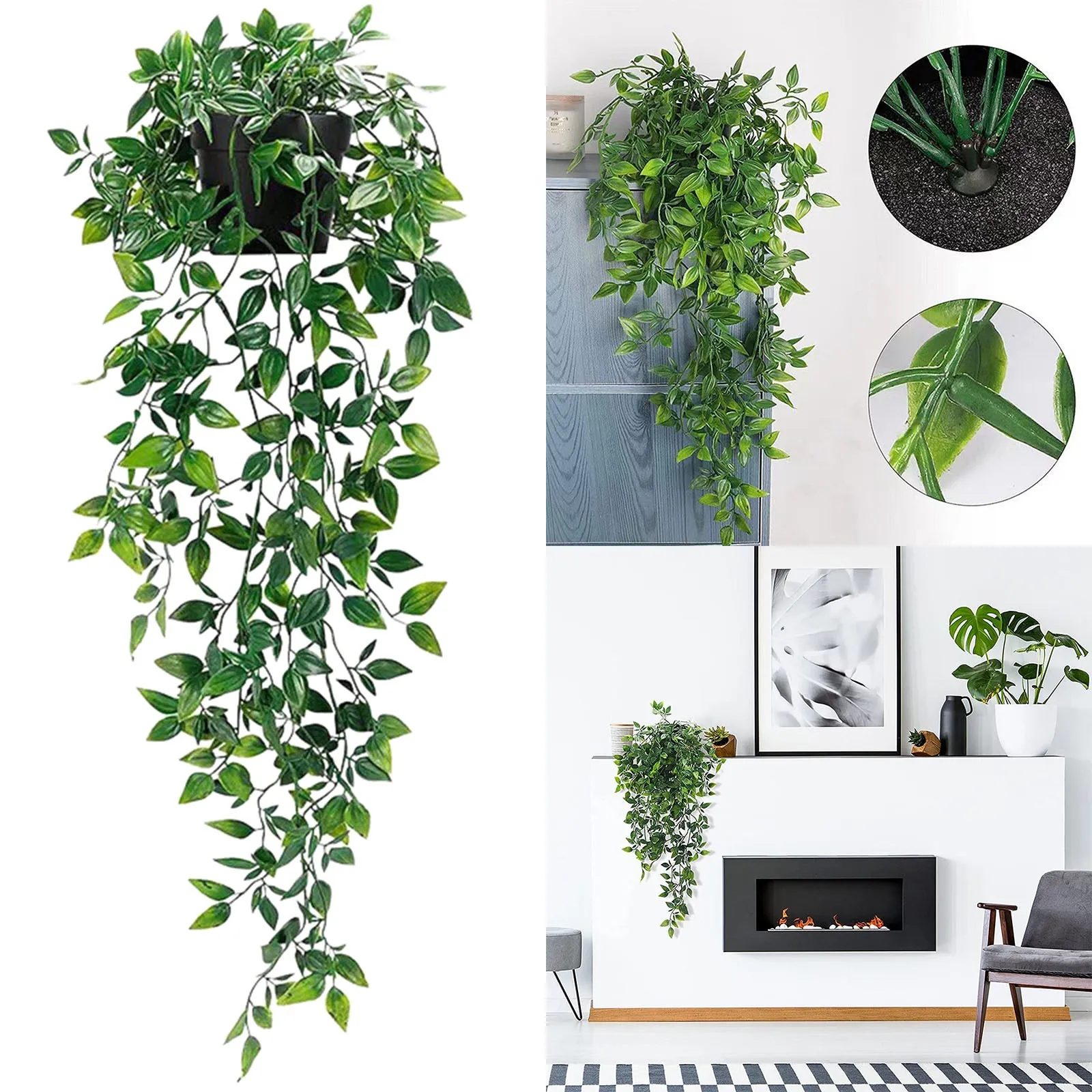 Manmade Hanging Datura According To Leaves And Vines False Potted Indoor And Outdoor Decoration Winter Floral