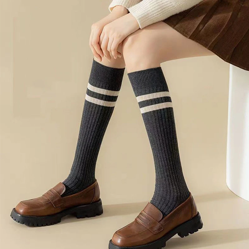 

5 Pairs Women's Socks Pack Comfortable Breathable High Quality Socks Japanese Stripe Retro Simple Fashion Versatile Stockings