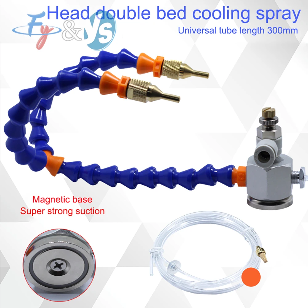 CNC Mist Coolant Sprayer, Adjustable Flexible Nozzle Coolant System for Lathe Milling Machine, Air Mist Cooling Sprayer