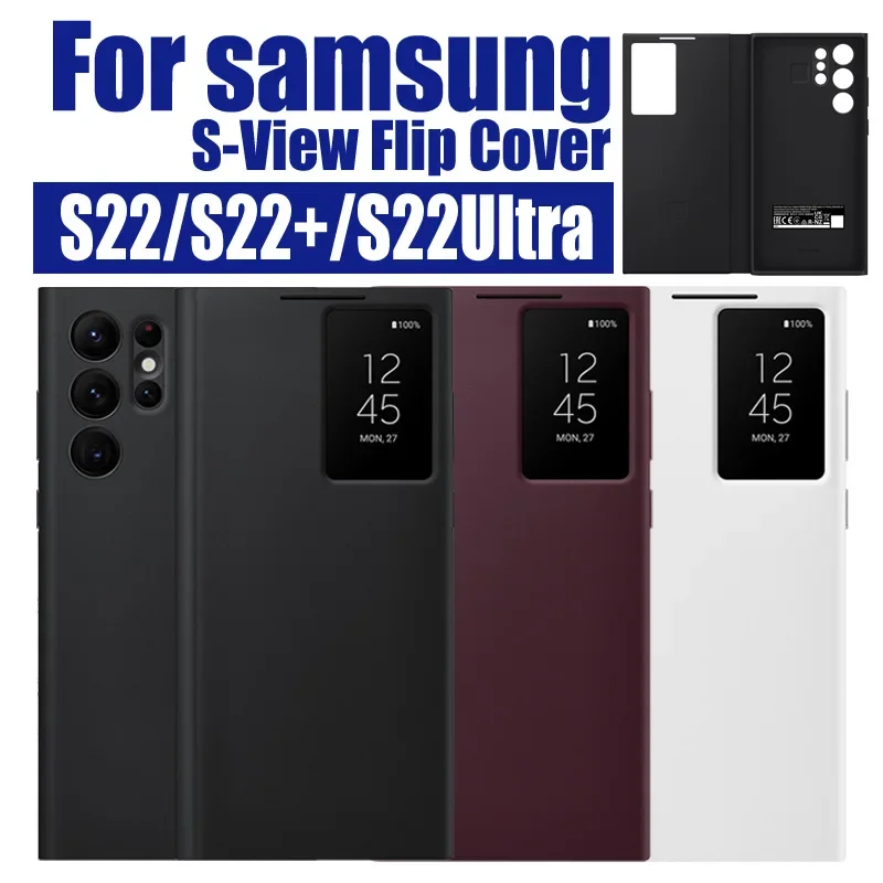

For Samsung S22 Ultra S-View Wallet Case Flip For Galaxy S22 Plus LED S22 Clear Cover windows phosne cases