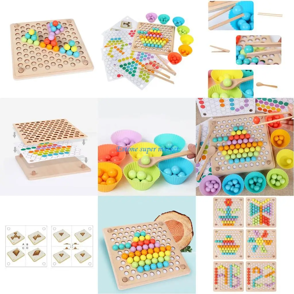 

090B Clip Counting and Sorting Bead Children Clip Ball Puzzle for Preschool Toddler and Educational Learning