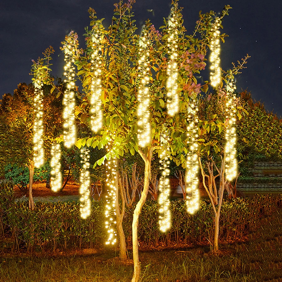 Guirxiété de Noël LED étanche, nickel é, extérieur, douche de météores, guirlandes lumineuses, décoration de jardin, arbre de Noël, fête de mariage