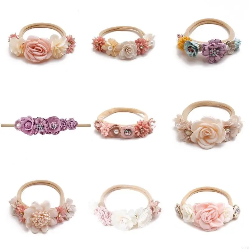 Fiore artificiale Fascia per capelli Centinaia giorni Neonato Bambino per Baby Shower Bambine Puntelli per fotografie