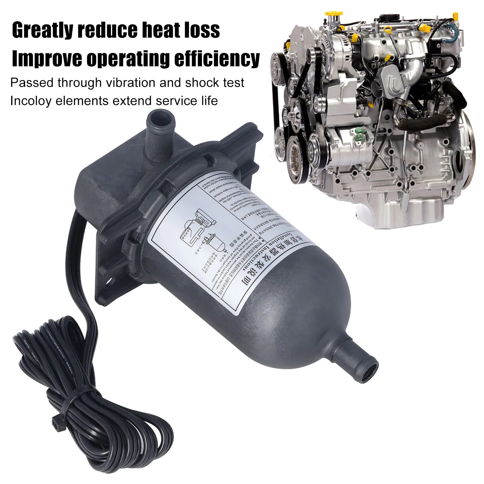 Engine Heater Self Circulation Start Coolant Pre Heater Thermostat for Generator 1500W 120V Engine Heaters Accessories