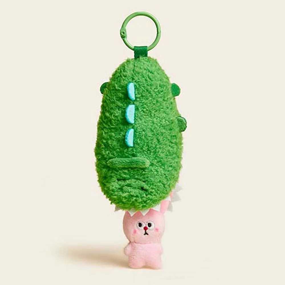 Kawaii Soft Cartoon Crocodile Pendants Chick Rabbit Drawstring Bear Doll Funny Furry Plush Animal Key Ring Boys