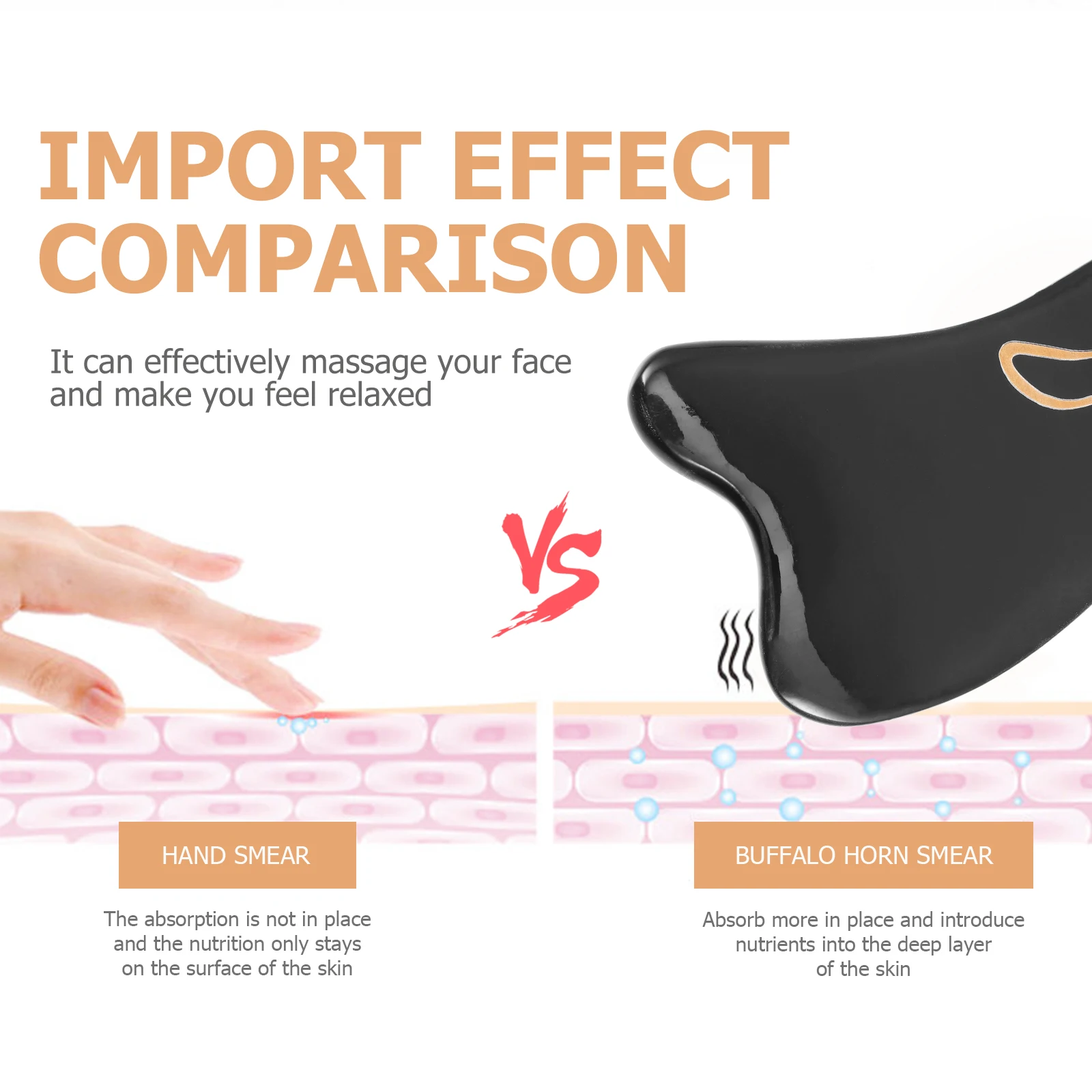 أداة احترافية للوجه من جواشا، مادة عالية الجودة، مكشطة تدليك محمولة بحافة ناعمة للوجه والرقبة والكتف ووشا #3